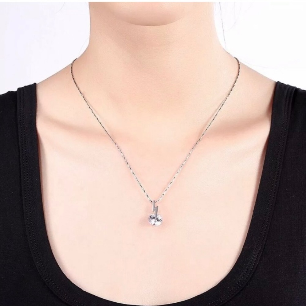 925 Sterling Silver Lightning Pendant Necklace